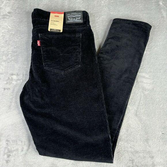 Levi's Pants - LEVI'S 711 Corduroy Pants Womens‎ 32x30 Black Skinny New  $69.50